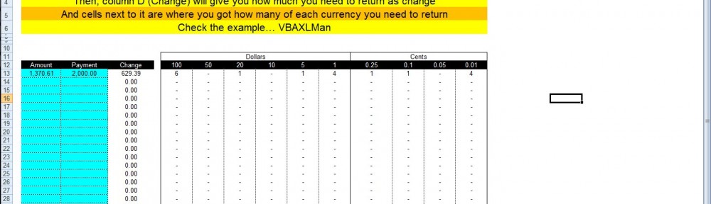 Change Calculator – calculate change in multiple bills/coins