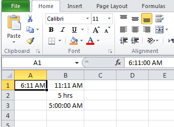 Calculate hours between two cells