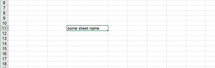Worksheet name, dynamically using formula